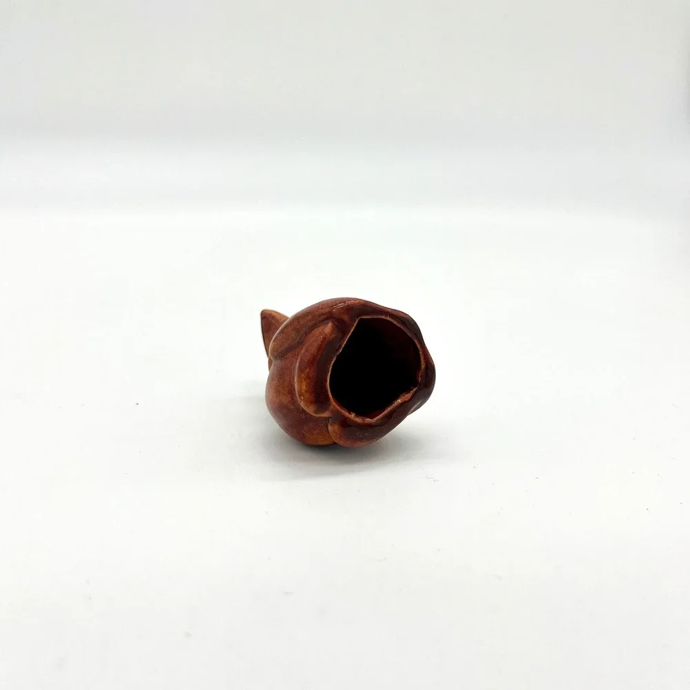 Vintage Owl Figurine Ceramic‎ Brown Home Decor Collectible Bird Statue